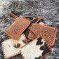 Cowhide & Tooled Leather Coin Purse