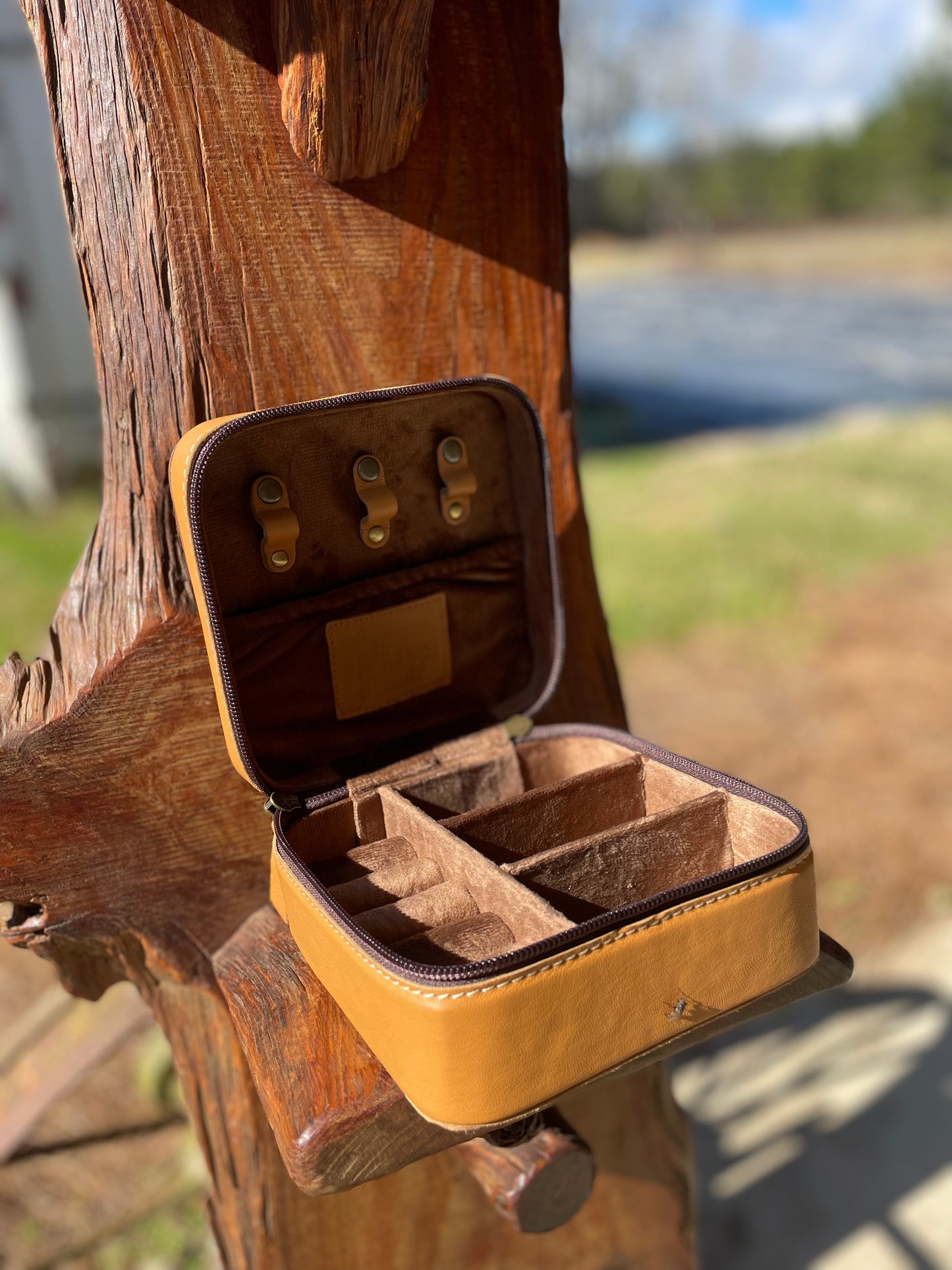 Cowhide + Leather Jewelry Travel Storage