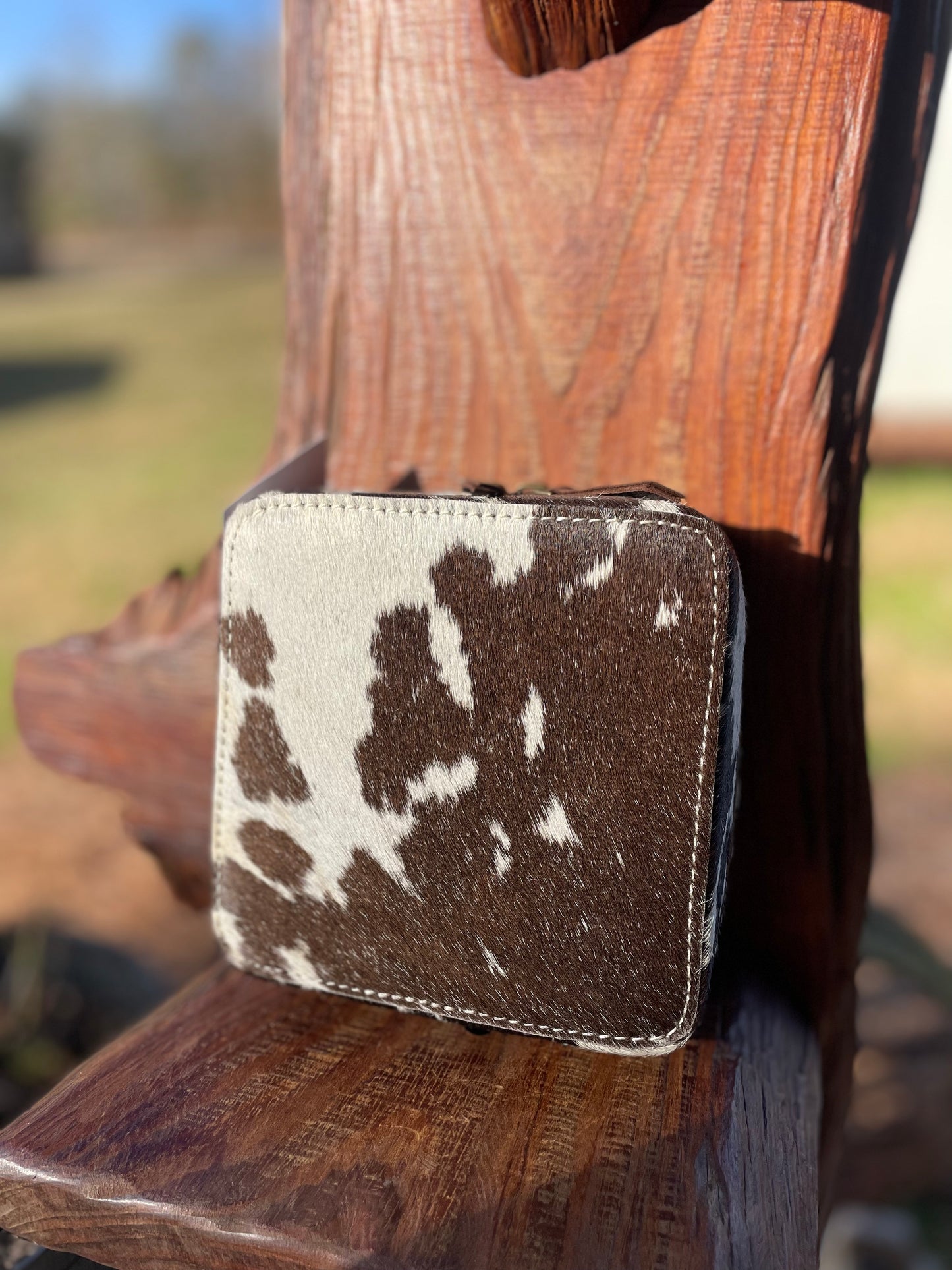 Cowhide + Leather Jewelry Travel Storage