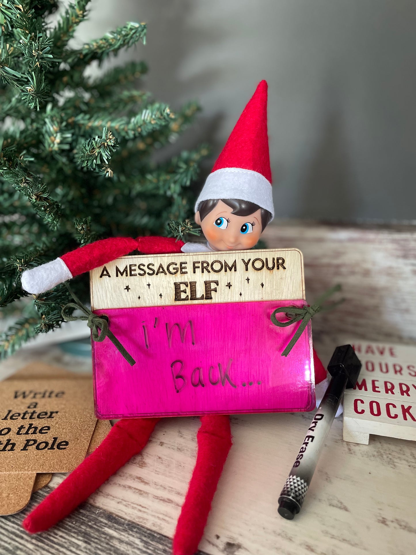 “A Message from your Elf”- Board w/ Dry Erase Marker