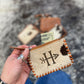 Cowhide & Tooled Leather Coin Purse