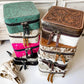 Cowhide + Leather Jewelry Travel Storage