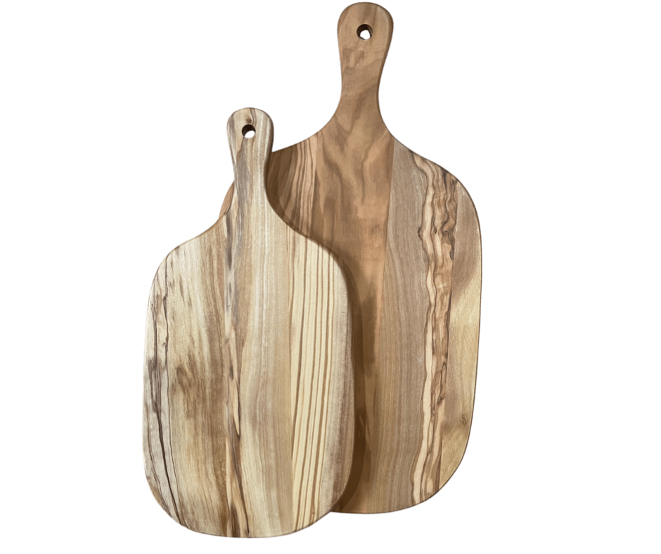 Olive wood - Set of 2 Olive Wood cutting boards with handle – Unik