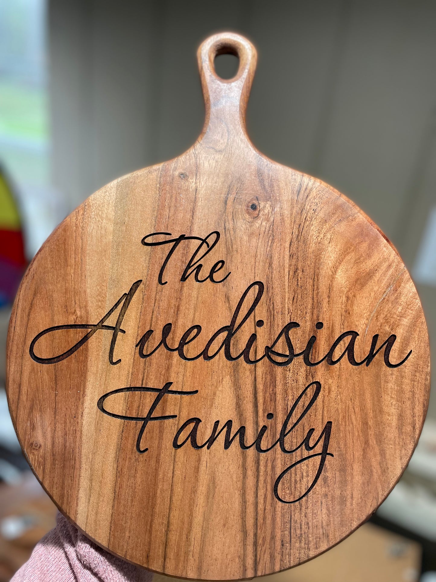 Wooden Round Serving Paddle