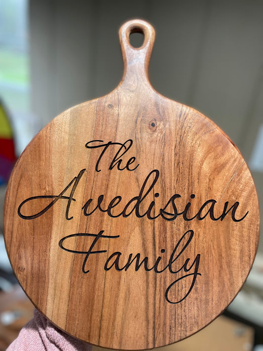 Wooden Round Serving Paddle